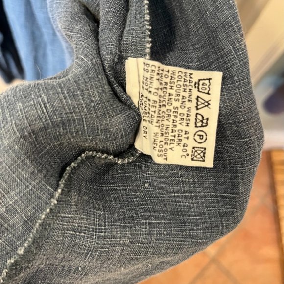 Boden blue heather linen crinkle wrap dress size 8R - Picture 6 of 6